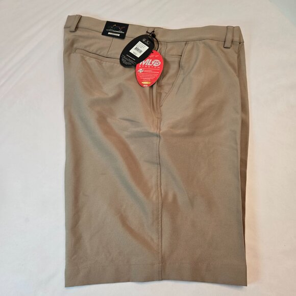 GREG NORMAN ML75 Microlux Stretch Golf Shorts Sz: 38 Tan - Picture 2 of 8